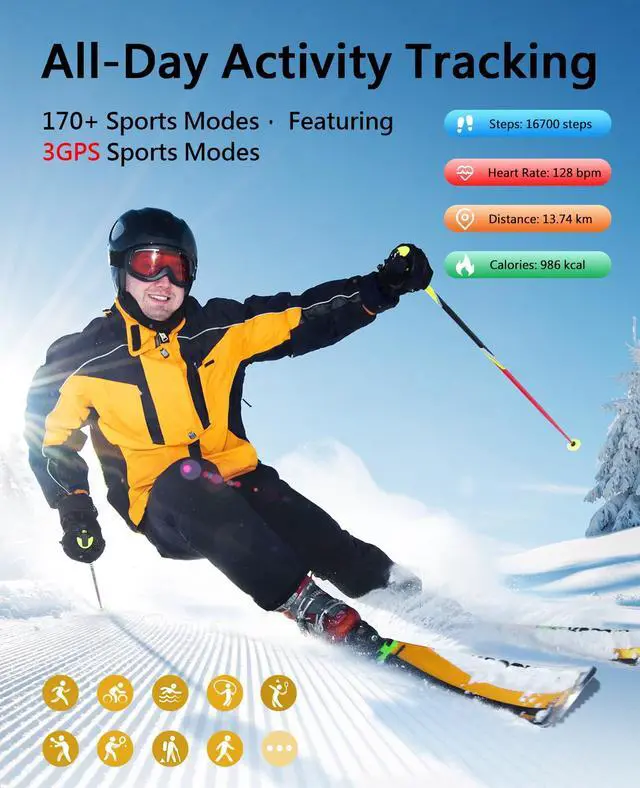 Alt view image 2 of 7 - Bracelet for Men Women, Health Activity Fitness Trackers, 24H Sleep Tracker, 24/7 Continuous Heart Rate/Blood Pressure/HRV/Stress Monitor, 170+ Sports Modes Smart Wristband with 2 Bands Free APP