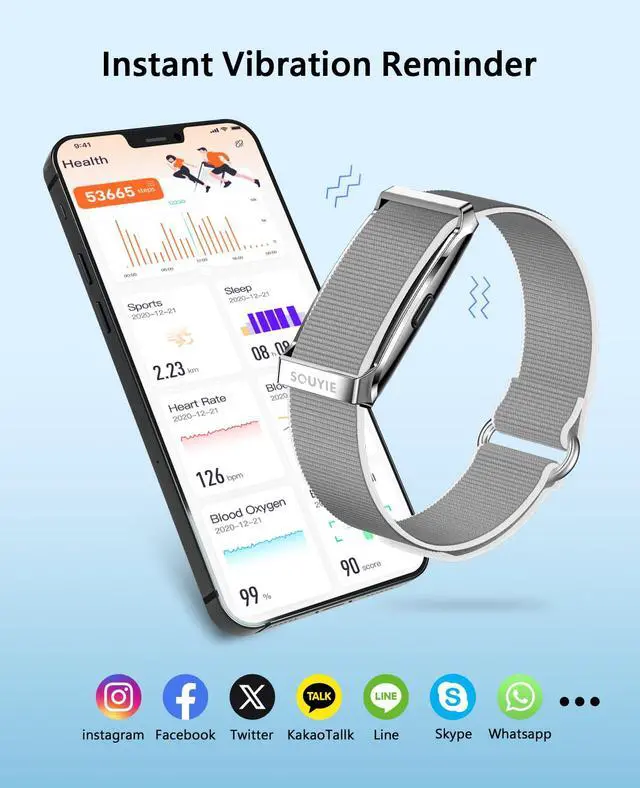 Alt view image 5 of 7 - Bracelet for Men Women, Health Activity Fitness Trackers, 24H Sleep Tracker, 24/7 Continuous Heart Rate/Blood Pressure/HRV/Stress Monitor, 170+ Sports Modes Smart Wristband with 2 Bands Free APP