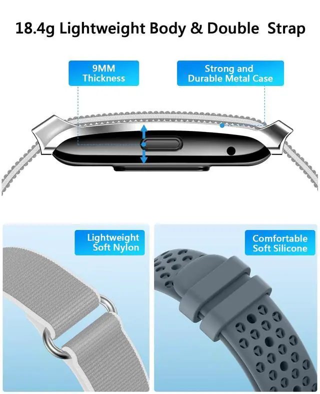 Alt view image 6 of 7 - Bracelet for Men Women, Health Activity Fitness Trackers, 24H Sleep Tracker, 24/7 Continuous Heart Rate/Blood Pressure/HRV/Stress Monitor, 170+ Sports Modes Smart Wristband with 2 Bands Free APP