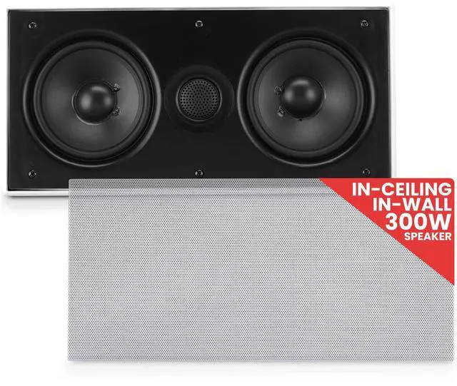 Main image of PDIWCS56 In-Wall/In-Ceiling Dual 5.25" Center Channel Sound System, Flush Mount, White, Single Unit