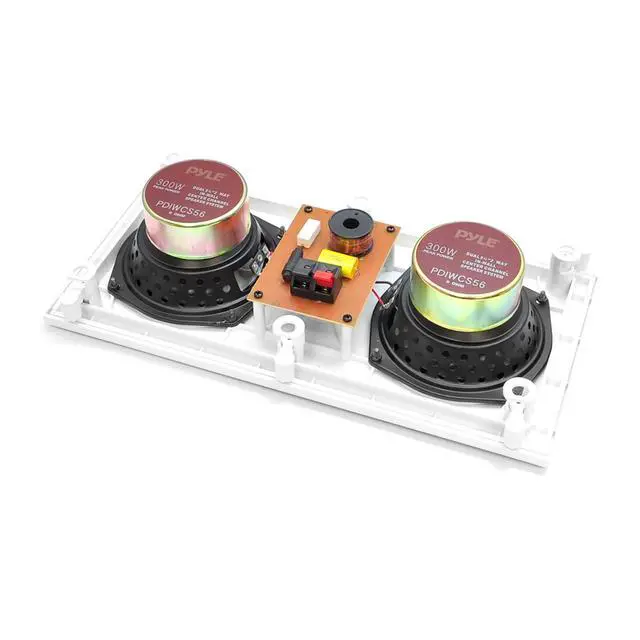 Alt view image 3 of 7 - PDIWCS56 In-Wall/In-Ceiling Dual 5.25" Center Channel Sound System, Flush Mount, White, Single Unit
