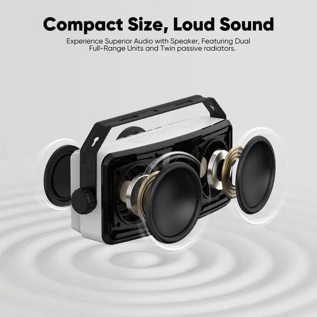 Alt view image 2 of 7 - Upgraded 200W Outdoor Bluetooth Speakers Pair - IPX5 Waterproof Wall Mount Stereo Speaker, Wireless Multi-Speaker Connection with Auracast, Sound System w/Aux for Porch, Patio, Garage, Home