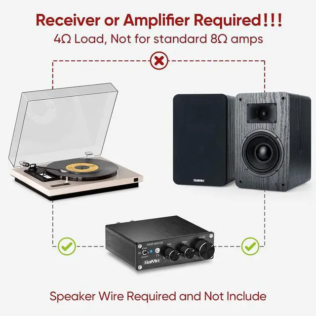 Alt view image 5 of 7 - Passive Bookshelf Speakers 40W×2 Power, 5" Woofer & 20mm Silk Dome Tweeter Stereo Speakers, Enhanced Vocal Clarity, 4 , Passive Speakers for Home Audio, Receiver or Amplifier Required