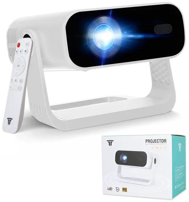 Main image of 2026 Smart Projector Android TV with WiFi 6 and Bluetooth 5.0 Built in 1000+ Apps 240 ANSI Portable Bedroom Mini Movie Projector Support 4K/1080P Auto Keystone & Zoom