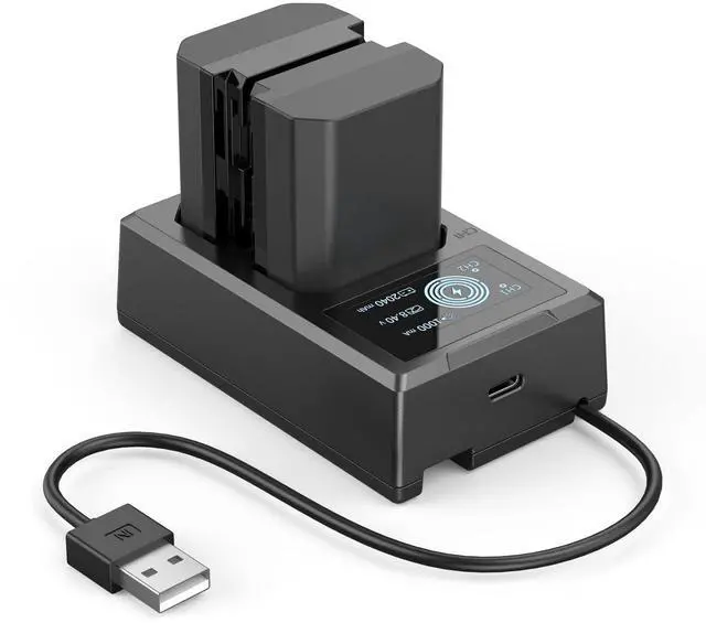 Main image of Replacement Camera Battery Charger Set for NP-FZ100 A7 V, A7 IV, A7R V, A7S III, Double Slot Battery Charger for Sony A7R IV, A7R III, A7 III, A7C, FX3, FX30, A6600, A6700, ZV-E1, A1, A9