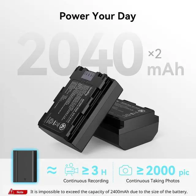 Alt view image 2 of 7 - Replacement Camera Battery Charger Set for NP-FZ100 A7 V, A7 IV, A7R V, A7S III, Double Slot Battery Charger for Sony A7R IV, A7R III, A7 III, A7C, FX3, FX30, A6600, A6700, ZV-E1, A1, A9