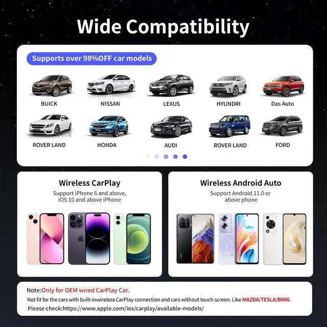 Alt view image 6 of 7 - Magic Box 3.0 Max 2026 Upgrade, Support Netflix/YouTube/Dinsey+/Prime Video/TF Card etc., Qualcomm Multi-Core Streaming Video Box with Wireless CarPlay & Android Auto Adapter