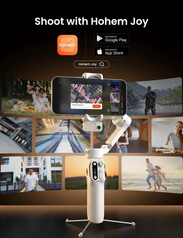 Alt view image 7 of 7 - iSteady V3 Phone Gimbal Stabilizer, Magnetic AI Tracking Sensor with Fill Light, Detachable Remote Control, Built-in Extension Rod and Tripod, Foldable 3-axis Stabilization Gimbal, White