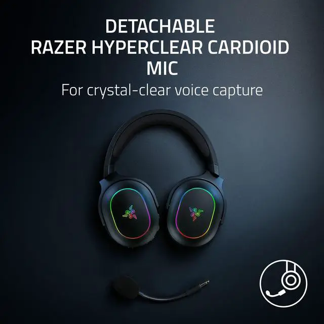 Alt view image 6 of 7 - Barracuda X Chroma Wireless Gaming Headset: 2.4GHz Wireless & Bluetooth - Lightweight - Chroma RGB - 40mm Drivers - Cardioid Mic - 70 Hr Battery - for PC, Mac, PS5, Switch 2, Smartphone - Black