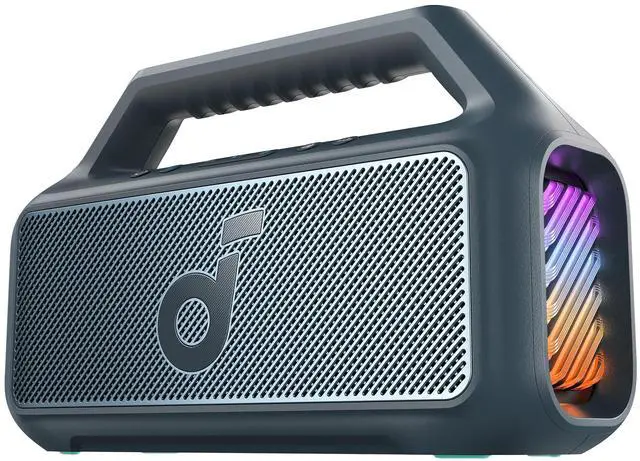 Main image of Boom 2 By Anker, Outdoor Speaker, 80W, Subwoofer, BassUp 2.0, 24H Playtime, IPX7 Waterproof, Floatable, RGB Lights, USB-C, Custom EQ, Portable for Camping and Beach - Blue
