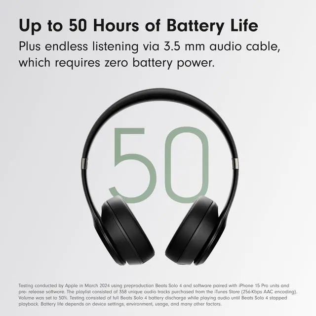 Alt view image 5 of 7 - Solo 4 - Wireless On-Ear Bluetooth Headphones, Up to 50-Hour Battery Life, Ultra-Lightweight Comfort, Powerful and Balanced Sound, Apple & Android Compatible - Matte Black