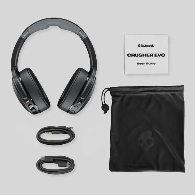 Alt view image 3 of 7 - Crusher Evo Wireless Bluetooth Headphones with Multi-Sensory Bass, Noise Isolating Over-Ear Fit, Up to 40 Hours Battery, Microphone for iPhone Android - True Black