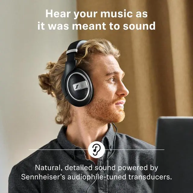 Alt view image 2 of 7 - HD 599 SE Open-Back Headphones, Premium Design, Natural Balanced Audio, Comfortable Fit, Wired Headphones for Music, Gaming, School, Work, Black