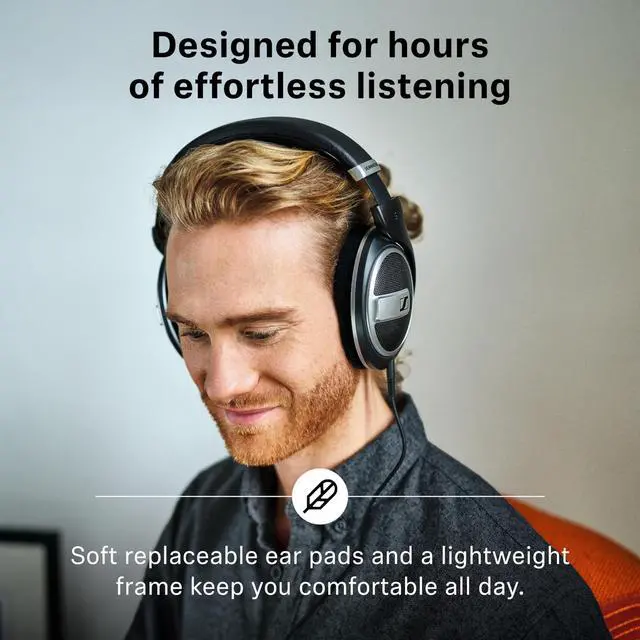 Alt view image 5 of 7 - HD 599 SE Open-Back Headphones, Premium Design, Natural Balanced Audio, Comfortable Fit, Wired Headphones for Music, Gaming, School, Work, Black