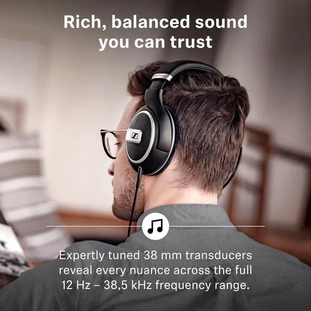 Alt view image 7 of 7 - HD 599 SE Open-Back Headphones, Premium Design, Natural Balanced Audio, Comfortable Fit, Wired Headphones for Music, Gaming, School, Work, Black