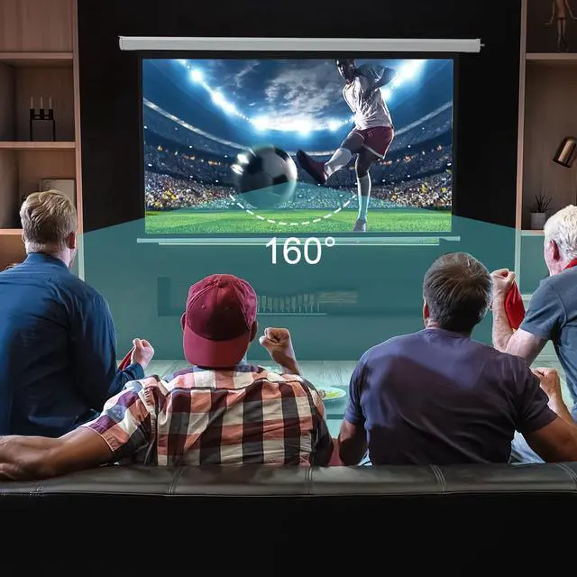 Alt view image 4 of 7 - 72" Projector Screen Motorized 16:9, 4K HD Pull Down Retractable Projection Screens Electric Automatic Wall Ceiling Movie Screen for Office Classroom Indoor