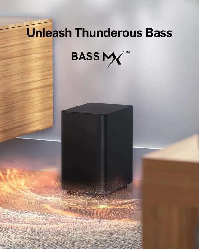 Alt view image 4 of 7 - 5.1 Sound Bar for Smart TV, Virtual Surround Sound System for TV, 320W Peak Power, Adjustable Surround Speakers and Subwoofer, APP Control, Home Theater Soundbar Poseidon D50(2025 New Model)