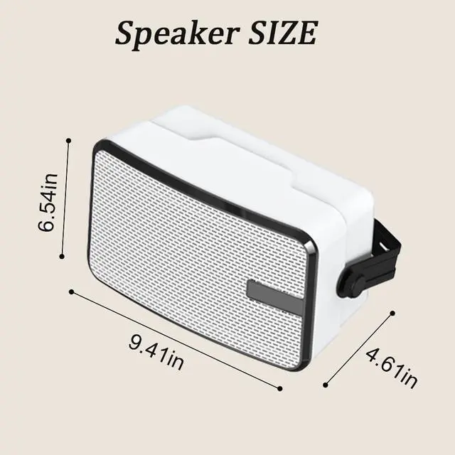 Alt view image 5 of 6 - Outdoor Bluetooth Speakers 400w for Garage, Patio, Porch, Gazebo, Soffit, Entertainment Room. Wall Mount Speaker, Wireless Sync Up to 100 Speakers, IPX5 Waterproof (2 Pcs)