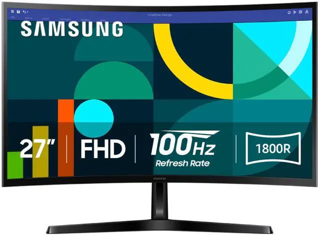 Main image of 27" Essential S3 (S36GD) Series FHD 1800R Curved Computer Monitor, 100Hz, Game Mode, Advanced Eye Comfort, HDMI and D-sub Ports, LS27D366GANXZA, 2024