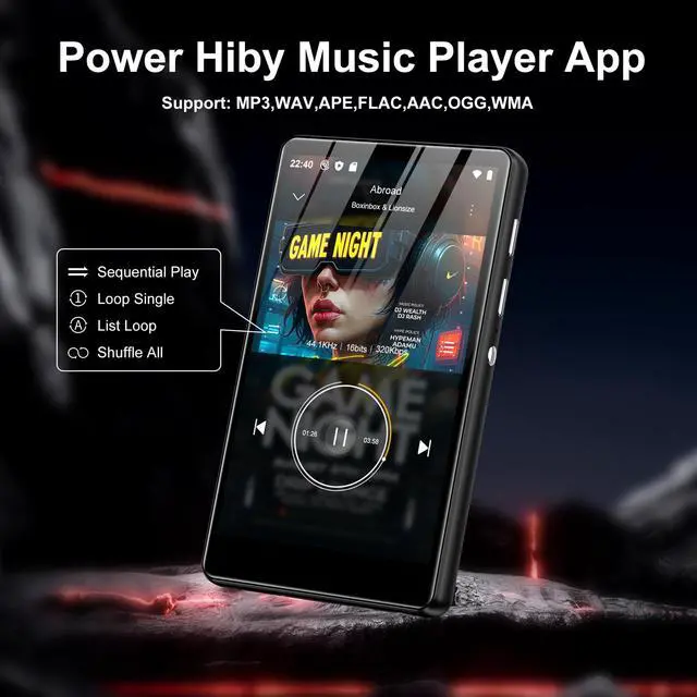 Alt view image 2 of 7 - 80GB MP3 Player with Bluetooth and WiFi - M503Pro Music Player with Spotify,Pandora,Amazon Music, 4.0-inch Touch Screen Android MP4 MP3 Player for Kids with Libby,Audible,Spotify Kids,FM Radio