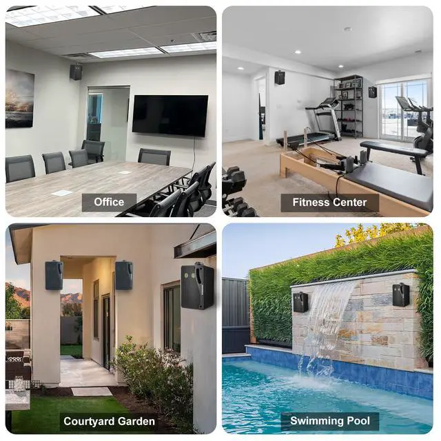 Alt view image 5 of 6 - 3.5'' Passive Outdoor Speakers Wired Waterproof,400W Premium Mountable Wall Mount Speakers with Superior Sound,All-Weather Durability,for Patio Marine Boat Garage Indoor(Black 2 Pairs)