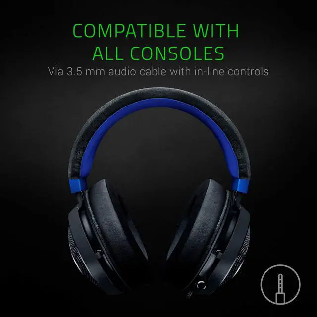 Alt view image 4 of 6 - Kraken Gaming Headset: Lightweight Aluminum Frame - Retractable Noise Isolating Microphone - for PC, PS4, PS5, Switch, Xbox One, Xbox Series X & S, Mobile - 3.5 mm Headphone Jack - Black/Blue