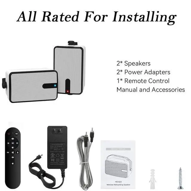 Alt view image 5 of 6 - Outdoor Bluetooth Speaker 250W, Wireless Sync Up to 100 Speakers,Indoor/Outdoor Sound System for Patio, Porch, Gazebo, Garage (2 PCS)