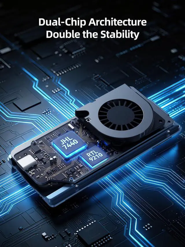 Alt view image 3 of 7 - ACASIS 40Gbps M.2 NVMe SSD Enclosure, with Cooling Fan, M.2 Enclosure Compatible with Thunderbolt 4/3,USB4/USB3.2/3.1/3.0/2.0, TBU 405 Pro for M1 M2 Pro/Max Support 2280/2260/2242/2230 (TBU405 Pro)
