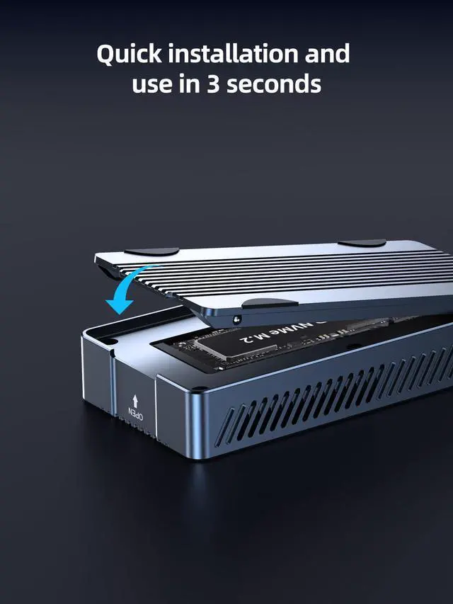 Alt view image 7 of 7 - ACASIS 40Gbps M.2 NVMe SSD Enclosure, with Cooling Fan, M.2 Enclosure Compatible with Thunderbolt 4/3,USB4/USB3.2/3.1/3.0/2.0, TBU 405 Pro for M1 M2 Pro/Max Support 2280/2260/2242/2230 (TBU405 Pro)