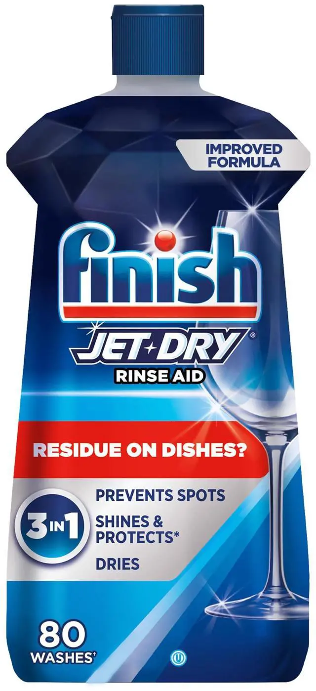 Main image of Jet-Dry Dishwasher Rinse Aid, Compatible with Dishwasher Detergent, Prevents Spots & Residues, Dries, Shine & Protects, 8.45 oz, 80 Washes.