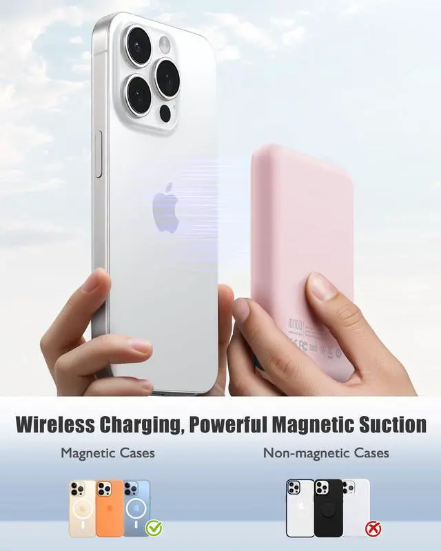 Alt view image 3 of 6 - Magsafe Power Bank 10000mAh, Magnetic Wireless Portable Charger for iPhone