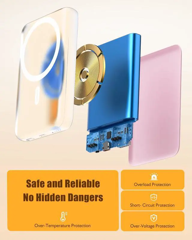Alt view image 5 of 6 - Magsafe Power Bank 10000mAh, Magnetic Wireless Portable Charger for iPhone