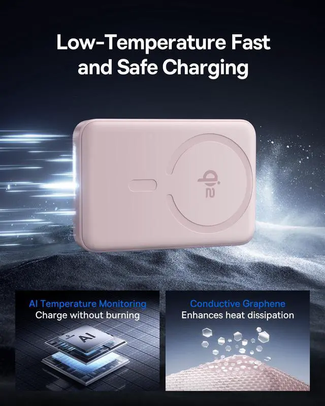 Alt view image 4 of 7 - for MagSafe Portable Charger, Qi2 Certified 15W Wireless Magnetic Power Bank 10000mAh with USB-C Cable 22.5W PD Charging, Battery Pack Compatible with iPhone 17/16/15/14/13 Pro/Pro Max Series