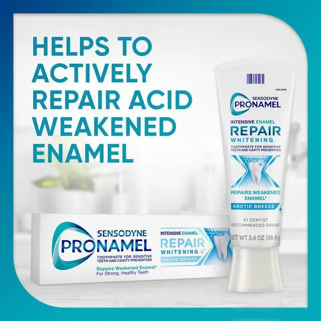 Alt view image 2 of 7 - Intensive Enamel Repair Toothpaste for Sensitive Teeth and Cavity Protection, Whitening Toothpaste to Strengthen Enamel, Arctic Breeze - 3.4 Ounces x 4