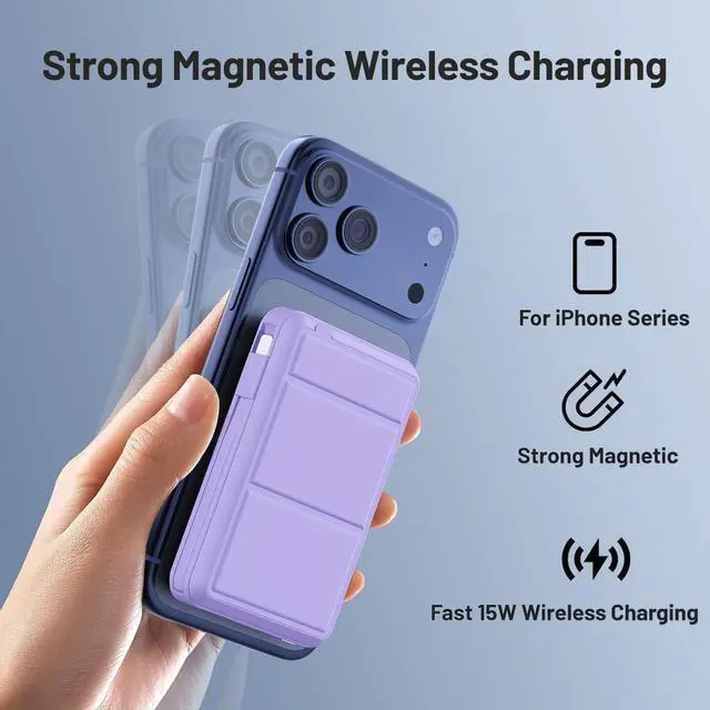 Alt view image 5 of 7 - for MagSafe Portable Charger, 10000mAh Magnetic Power Bank