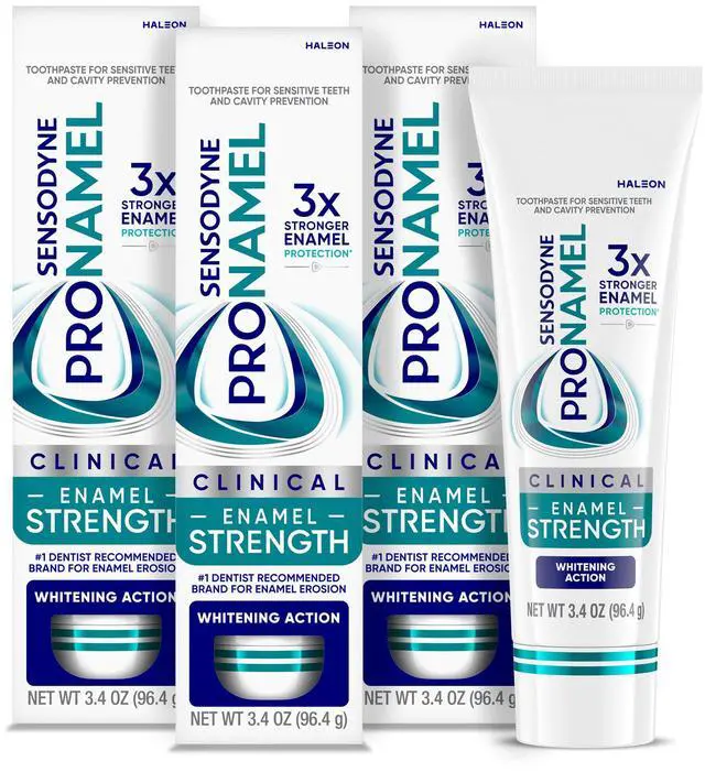 Main image of Clinical Enamel Strengthening Toothpaste, Whitening Action, 3.4 oz (3 Pack)