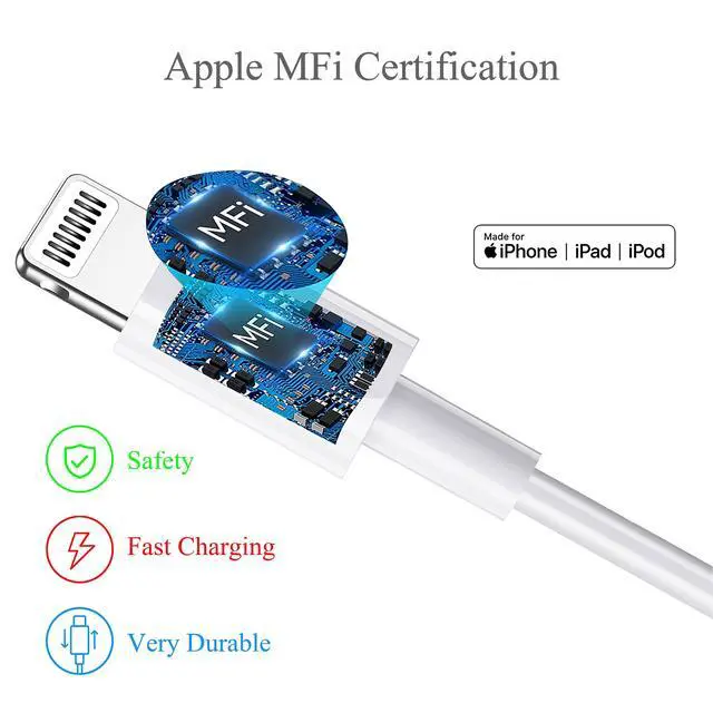 Alt view image 2 of 6 - iPhone Charger Cable 3FT 3Pack Apple MFi Certified Braided Lightning Cord