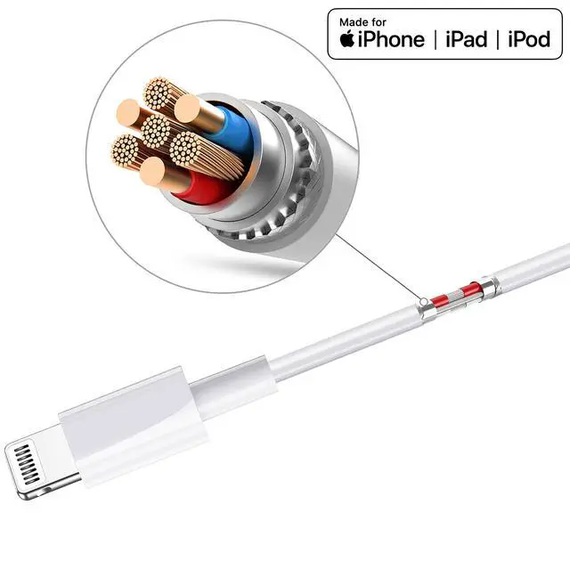 Alt view image 3 of 6 - iPhone Charger Cable 3FT 3Pack Apple MFi Certified Braided Lightning Cord