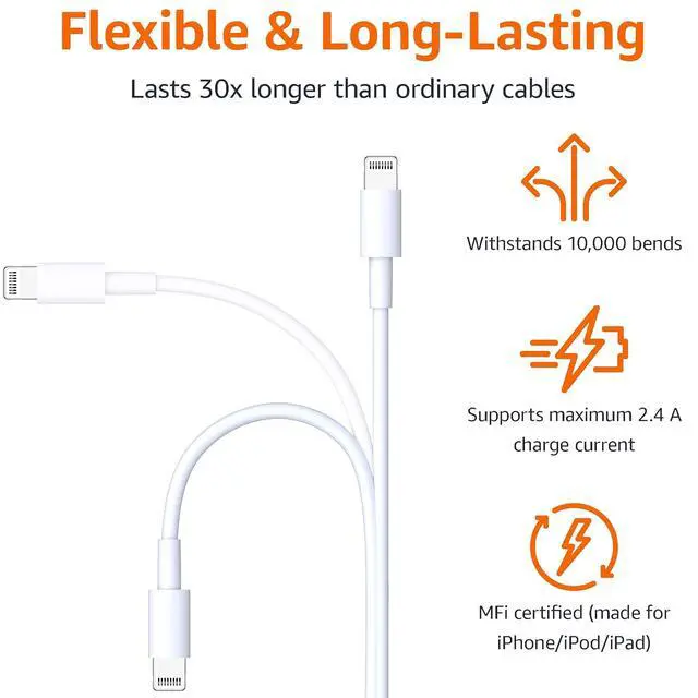 Alt view image 4 of 6 - iPhone Charger Cable 3FT 3Pack Apple MFi Certified Braided Lightning Cord