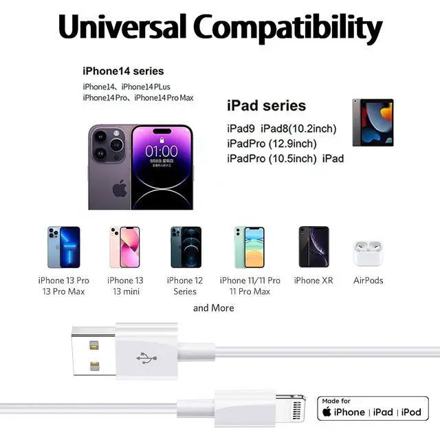 Alt view image 5 of 6 - iPhone Charger Cable 3FT 3Pack Apple MFi Certified Braided Lightning Cord
