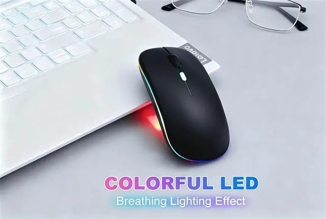 Alt view image 2 of 7 - Wireless Bluetooth Mouse, Rechargeable Computer Mouse, Matte Black