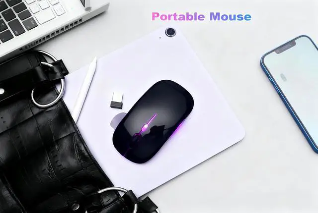 Alt view image 4 of 7 - Wireless Bluetooth Mouse, Rechargeable Computer Mouse, Matte Black