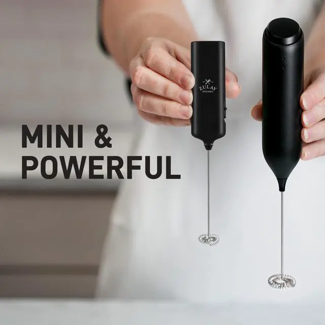 Alt view image 7 of 7 - Mini & Mighty Milk Frother Wand Powerful Handheld Coffee Frother, Battery Operated Drink Mixer Compact Pocket Size Detachable Whisk for Latte, Matcha, Hot Chocolate Black