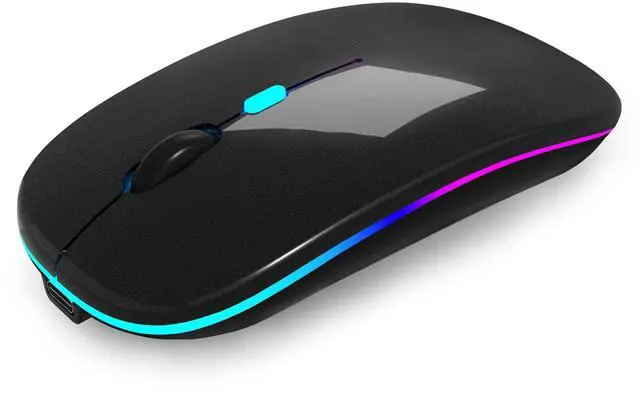 Main image of Wireless Mouse, Bluetooth Mouse Rechargeable Dual Mode,Bright Black