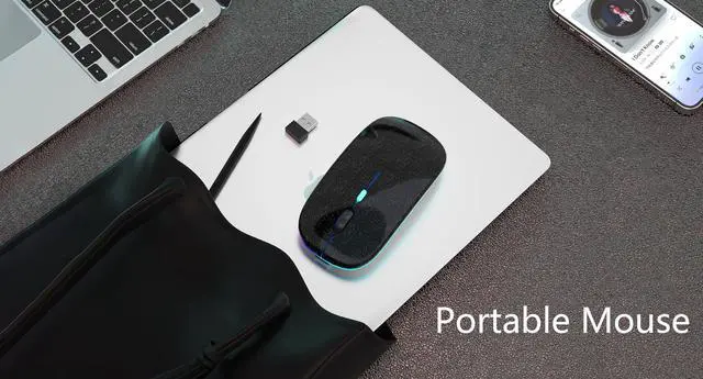 Alt view image 7 of 7 - Wireless Mouse, Bluetooth Mouse Rechargeable Dual Mode,Bright Black