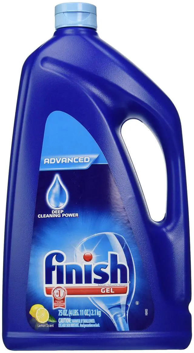 Main image of Gel Liquid Dishwasher Detergent, Advanced Deep Cleaning Power Dish Soap, Fights Tough Stains, Dishwasher Soap, Plastic-Free & Septic Safe Dish Detergent, Lemon Scent, 75oz
