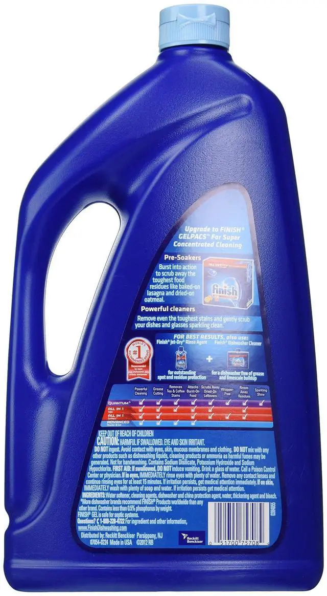 Alt view image 2 of 2 - Gel Liquid Dishwasher Detergent, Advanced Deep Cleaning Power Dish Soap, Fights Tough Stains, Dishwasher Soap, Plastic-Free & Septic Safe Dish Detergent, Lemon Scent, 75oz