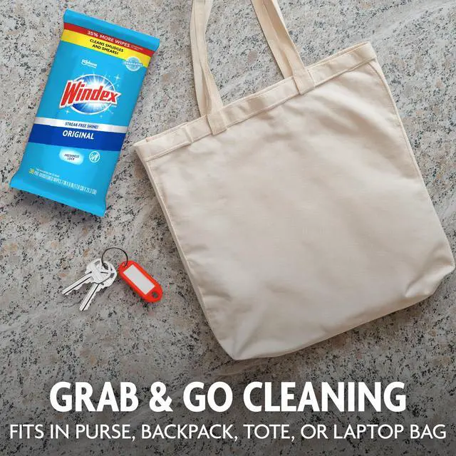 Alt view image 6 of 7 - Wipes Glass Cleaning, Pre-Moistened Glass and Surface Wipes to Clean Home Surfaces, Household Essentials, Original Scent, 38 Count (Pack of 1)