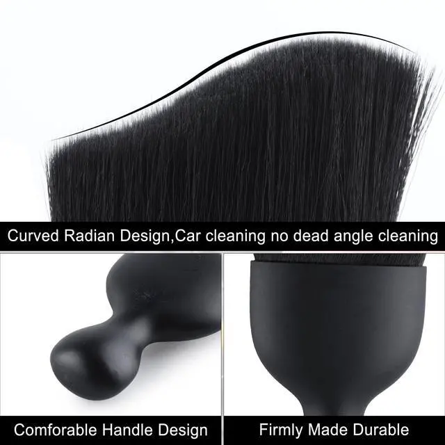 Alt view image 3 of 6 - Car Detailing Brushes, Car Interior Dust Sweeping Soft Brush, Soft Bristles Brush Cleaning Tool for Automotive Dashboard, Air Conditioner Vents, Computer, Scratch Free(Black)