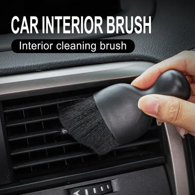Alt view image 4 of 6 - Car Detailing Brushes, Car Interior Dust Sweeping Soft Brush, Soft Bristles Brush Cleaning Tool for Automotive Dashboard, Air Conditioner Vents, Computer, Scratch Free(Black)